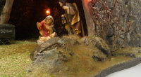 Grubenkrippe / Stollenkrippe mit Lore „Glück Auf“ – Handgefertigte Weihnachtskrippe im Bergbau-Stil