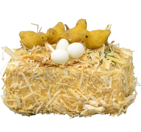 Strohballen mit Küken