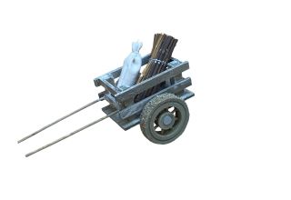 Holzkarre Esel / Ochsenkarre mit Ladung